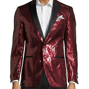 Tallia Orange Sequin Dinner Jacket - 40R